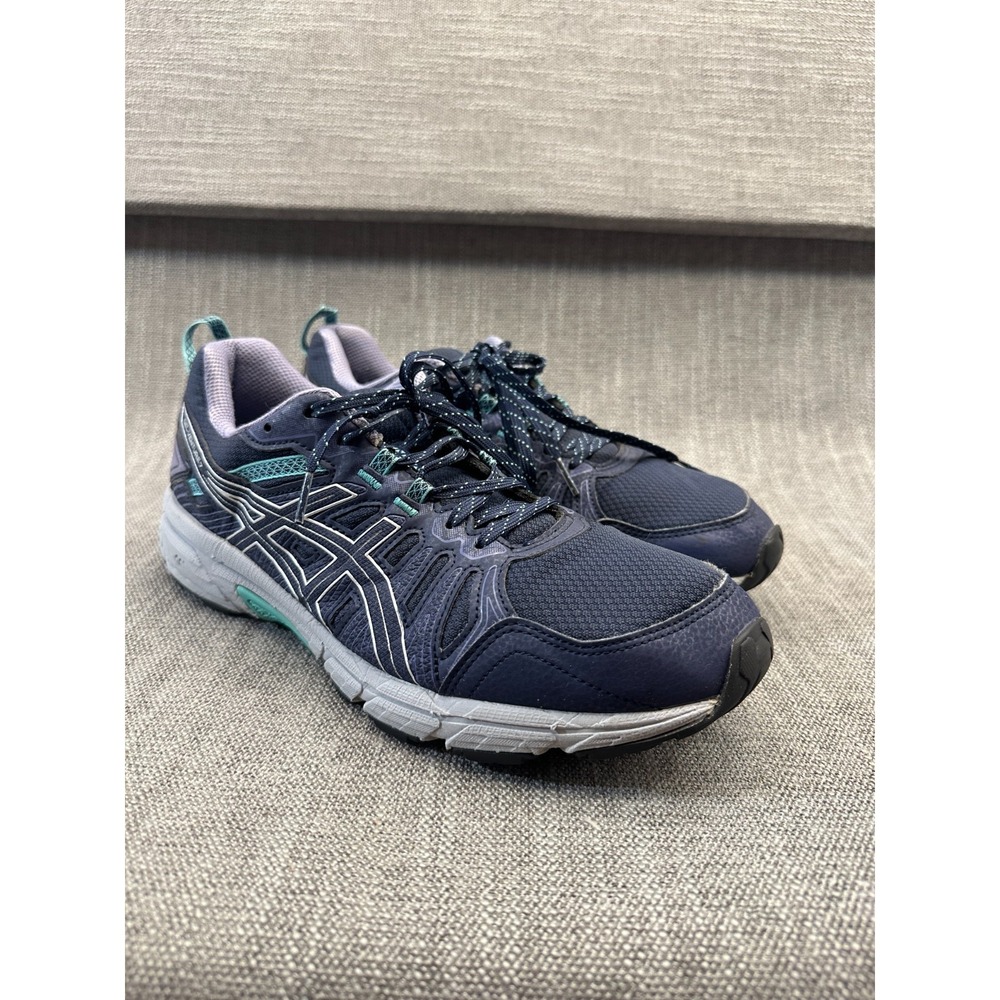 Asics Gel-Venture 7 1012A476 Womens 12 Sneaker Navy Blue Lace Up Running Shoes